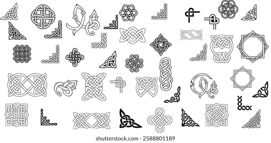 Celtic Knots icon vector set. Celtic signs illustration symbol collection