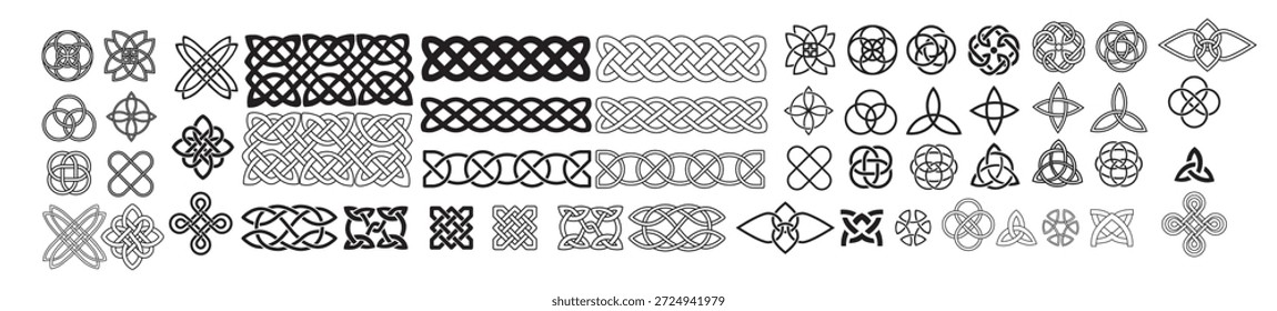 Conjunto de Vector de iconos de nudos celtas Ilustración de signos celtas