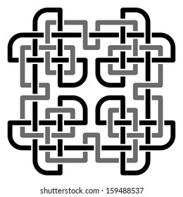 Celtic knots mosaic pattern on white background, Gray Style