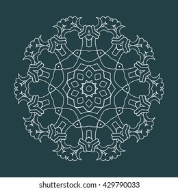Celtic knots ornament. Vector illustration on green background.