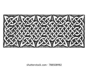 celtic knots pattern in ink hand drawn style