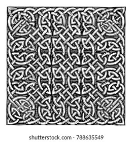 celtic knots pattern in ink hand drawn style 