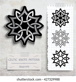 Celtic knots patterns, 2 stars