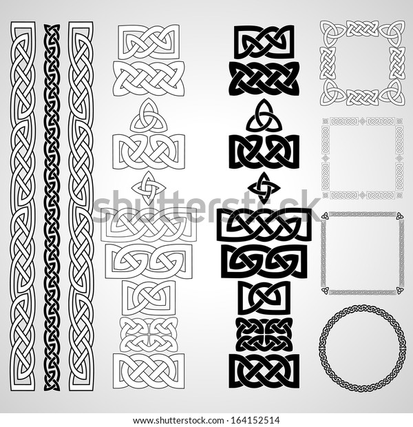 Celtic\
knots, patterns, frameworks. Vector\
illustration.