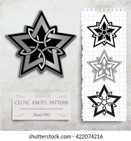 Celtic knots patterns on a textured background