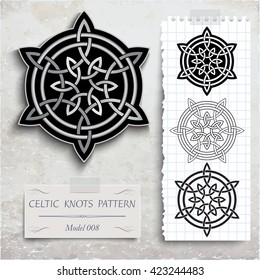 Celtic knots patterns on a textured background