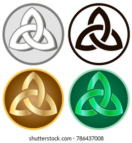 Celtic knots, set of icons. Isolated elements of traditional celtic style ornament. Vector illustration