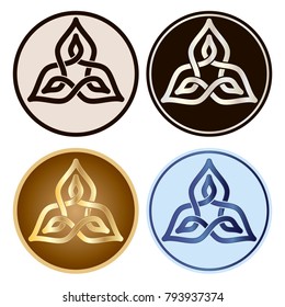 Celtic knots, set of icons. Isolated elements of traditional celtic style ornament. Vector illustration