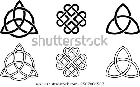 Celtic knots set isolated on white background