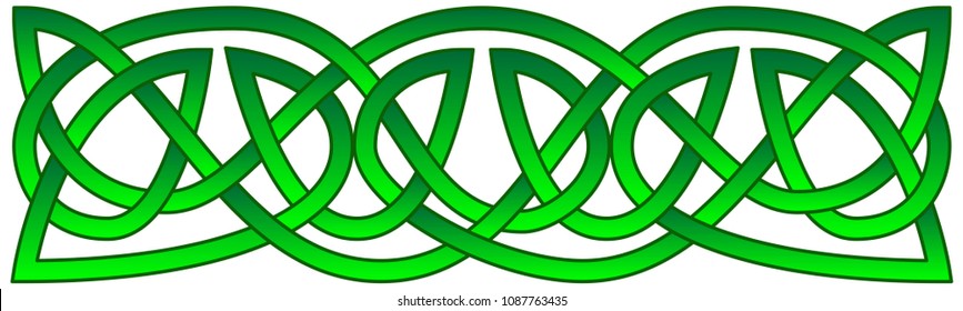 Celtic knots shamrock ornament. Traditional medieval frame pattern illustration. Scandinavian or Celtic ornament as border or frame