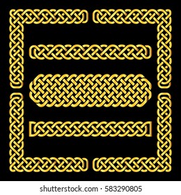 Celtic knots vector borders and corner elements