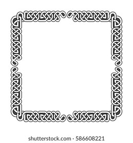 Celtic Knots Vector Medieval Frame In Black And White