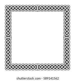 Celtic knots vector medieval frame in black and white