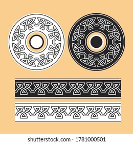 Celtic knotwork round frames and border ornament