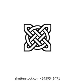 Celtic Logo vector, Gaelic symbol of endless infinite Celts icon. medieval Knot Sign, isolated on white background.