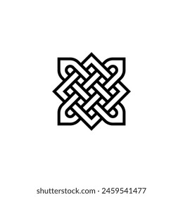 Celtic Logo vector, Gaelic symbol of endless infinite Celts icon. medieval Knot Sign, isolated on white background.