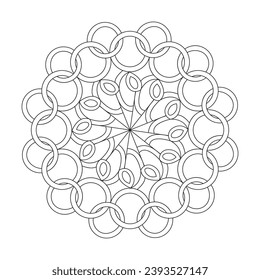 Celtic mandala coloring book page for kdp book interior. Peaceful Petals, Ability to Relax, Brain Experiences, Harmonious Haven, Peaceful Portraits, Blossoming Beauty mandala design.