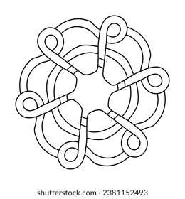 Celtic Mandala Eternal Balance coloring book page. A vector mandala is a mandala created using vector graphics software. Vector graphics are a type of computer graphics that use geometric shapes.