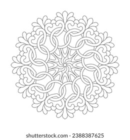 Celtic Mandala Meditations coloring book page for kdp book interior, Ability to Relax, Brain Experiences, Harmonious Haven, Peaceful Portraits, Blossoming Beauty mandala design.