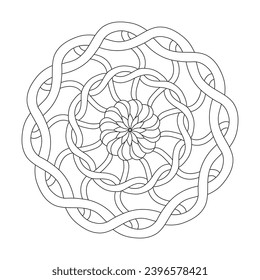 Celtic mandala zen zenith coloring book page for kdp book interior.  Peaceful Petals, Ability to Relax, Brain Experiences, Harmonious Haven, Peaceful Portraits, Blossoming Beauty mandala design.