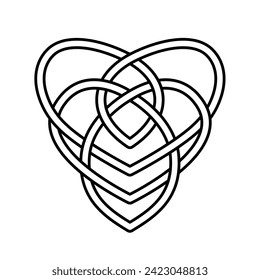 The Celtic Motherhood Knot. Celtic Heart Interlaced Symbol. Vector line art.