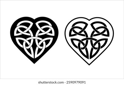 	
The Celtic Motherhood Knot. Celtic Heart Interlaced Symbol. Vector line art.