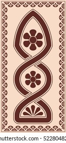 Celtic national ornament. Brown drawing on a beige background.