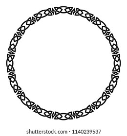 Celtic national ornament circular frame isolated on white background. Element for graphic design.