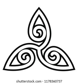Celtic national ornament interlaced ribbon isolated on white background. Element for graphic design and tattoo.