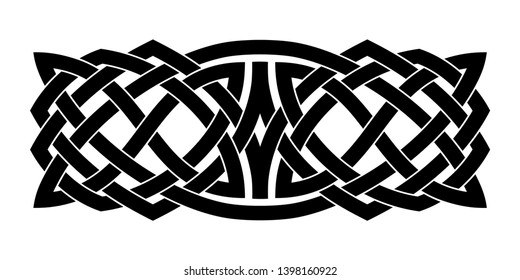 Celtic National Ornament Interlaced Ribbon Isolated Stock Vector ...