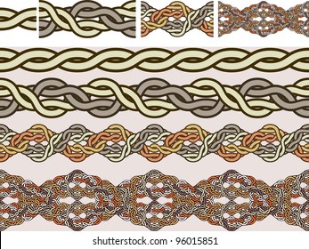 Celtic national ornaments of weaving in a vector for brushes