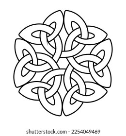 Celtic national style interlaced pattern isolated vector. Celtic knot vector illustration. Patrick's Day celebration. Nordic symbol.