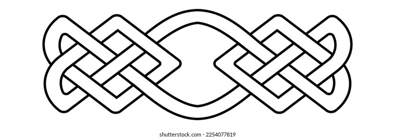 Celtic national style interlaced pattern isolated vector. Celtic knot vector illustration. Nordic symbol. Symmetric geometric symbol.