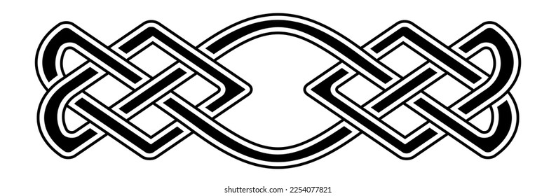 Celtic national style interlaced pattern isolated vector. Celtic knot vector illustration. Nordic symbol. Symmetric geometric symbol.