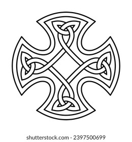 Celtic national style interlaced pattern isolated vector. Celtic knot vector illustration. Patrick's Day celebration. Nordic symbol. Tattoo sketch design.