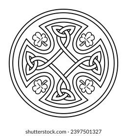 Celtic national style interlaced pattern isolated vector. Celtic knot vector illustration. Patrick's Day celebration. Nordic symbol. Tattoo sketch design.