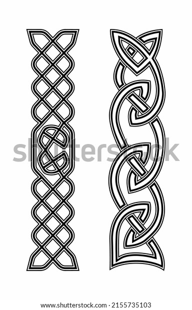 Celtic\
national style interlaced pattern Isolated\
Vector