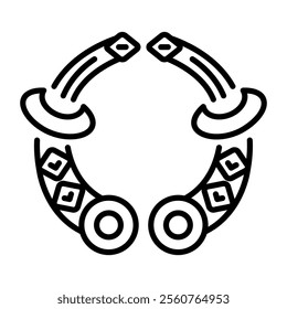 Celtic necklace icon in linear style 