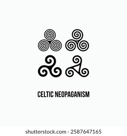 Celtic Neopaganism black triple spiral triskelion