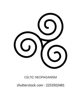 icono del neopaganismo celta. Diseño De Estilo De Arte De Línea Aislado En Fondo Blanco