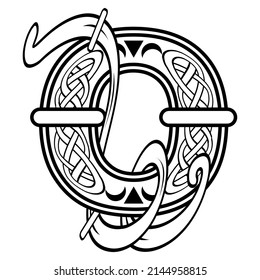 ilustración de letra O celta en formato vectorial
