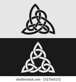 Celtic ornament elements isolated on white and black background.