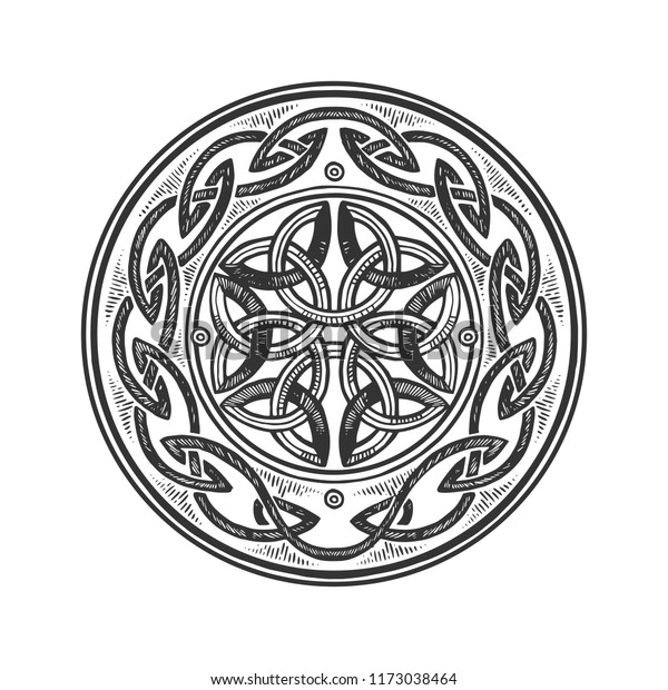 Celtic Ornament Engraving Vector Illustration Scratch Stock Vector ...