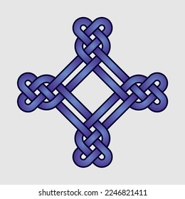 Celtic ornament in the form of a cross. Isolated vector on a light background.