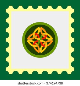 Celtic ornament in green circle