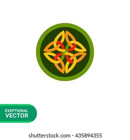 Celtic ornament in green circle