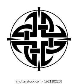 Celtic ornament inscribed in a circle. Vector illustration isolated on the white background.