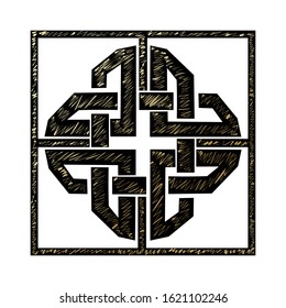 Celtic ornament inscribed in a square. Vector illustration isolated on the white background.