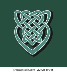 Celtic ornament intertwined isolated on green background. Element for graphic design.