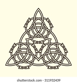 Celtic Ornament Intertwined pattern illustration, Celtic Design Element, celtic patterns and celtic ornament, Celtic knots